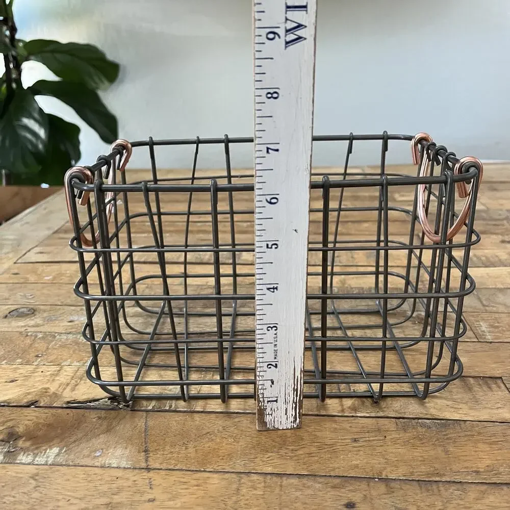 Set of 2 Wire Baskets Husk Wrapped 9